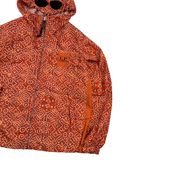 CP Company Burnt Orange Inca Flatt Nylon Lightweight Goggled Jacket - Large