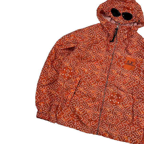 CP Company Burnt Orange Inca Flatt Nylon Lightweight Goggled Jacket - Large
