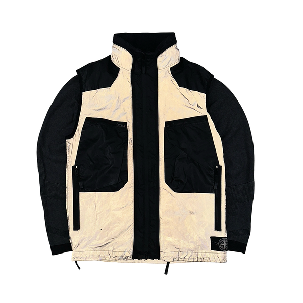 Stone Island Garment Dyed Plated Reflective With Mussola Gommata 3 IN 1 Jacket - Large