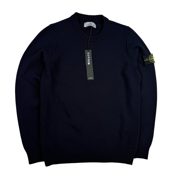 Stone Island 2024 Navy Lana Wool Knit Jumper - Medium