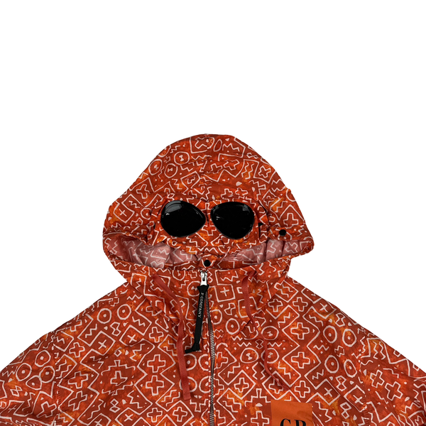 CP Company Burnt Orange Inca Flatt Nylon Lightweight Goggled Jacket - Large