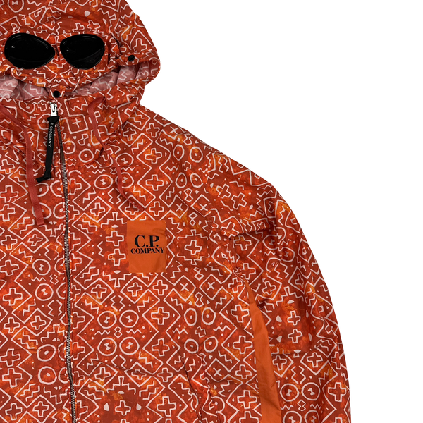 CP Company Burnt Orange Inca Flatt Nylon Lightweight Goggled Jacket - Large