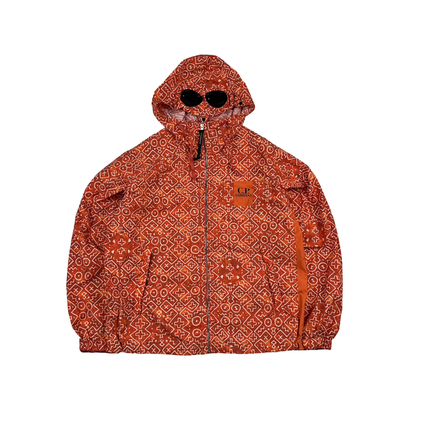 CP Company Burnt Orange Inca Flatt Nylon Lightweight Goggled Jacket - Large