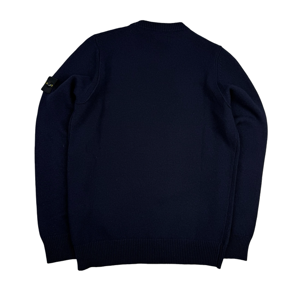 Stone Island 2024 Navy Lana Wool Knit Jumper - Medium