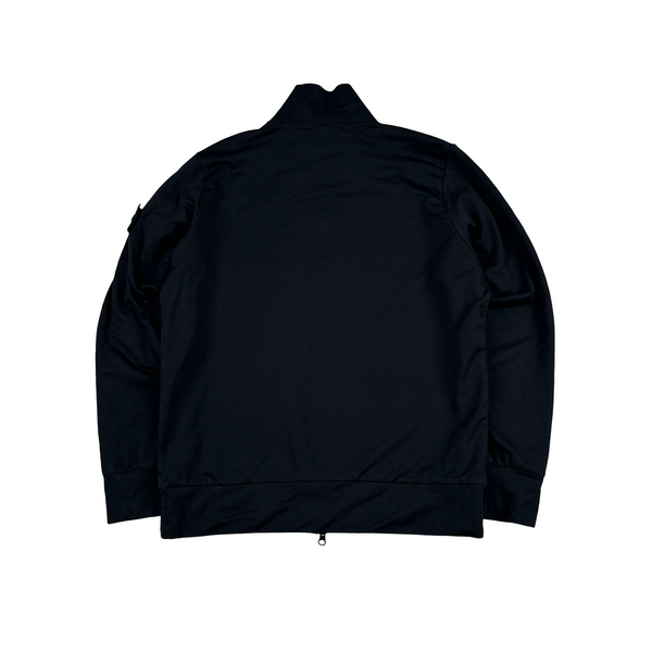 Stone Island 2022 Black Ghost Stretch Cotton Zipped Jumper - Small