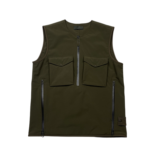 Stone Island Khaki Ghost Stretch 5L Gilet - Large