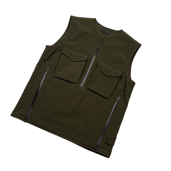 Stone Island Khaki Ghost Stretch 5L Gilet - Large