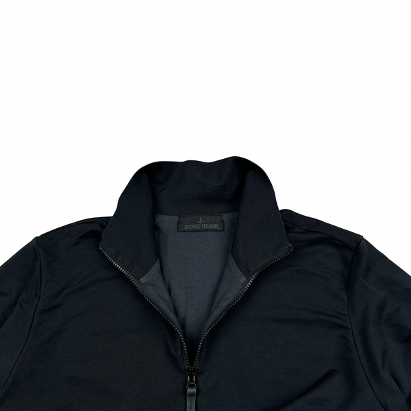Stone Island 2022 Black Ghost Stretch Cotton Zipped Jumper - Small