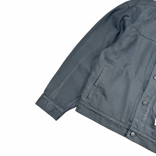Stone Island x Supreme 2023 Reflective Silver Grey Bull Denim TC Jacket - Small