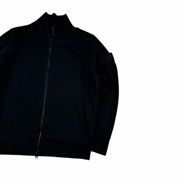 Stone Island 2022 Black Ghost Stretch Cotton Zipped Jumper - Small