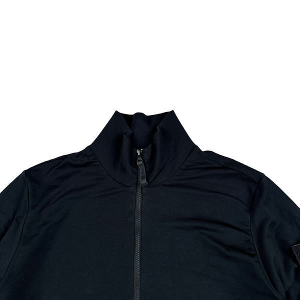 Stone Island 2022 Black Ghost Stretch Cotton Zipped Jumper - Small