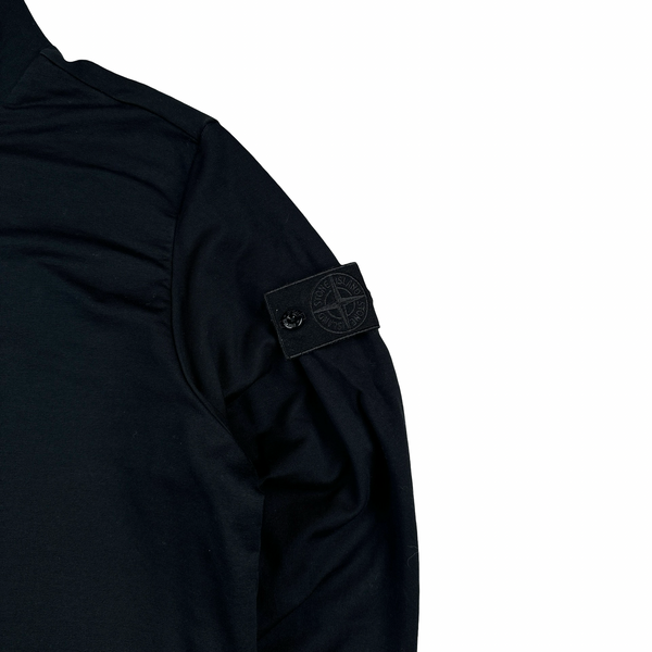 Stone Island 2022 Black Ghost Stretch Cotton Zipped Jumper - Small