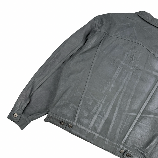 Stone Island x Supreme 2023 Reflective Silver Grey Bull Denim TC Jacket - Small