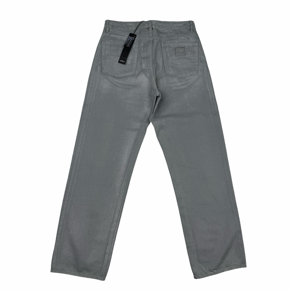 Stone Island x Supreme 2023 Reflective Silver Grey Bull Denim TC Jeans - Small
