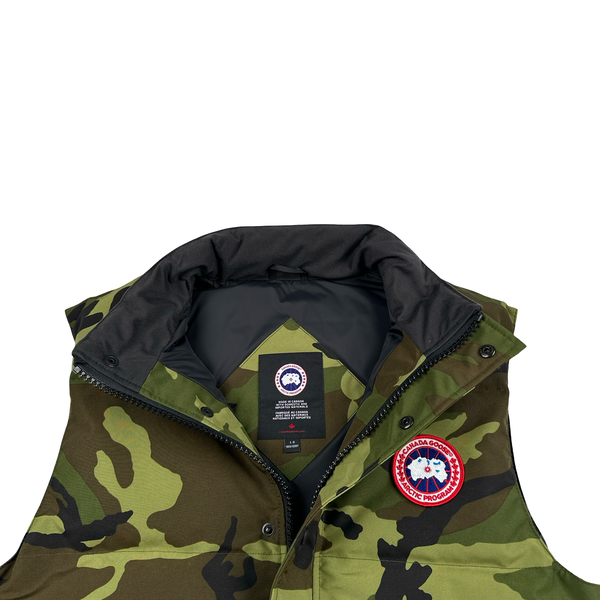 Canada Goose Green/Khaki Down Camo Gilet Vest - Large