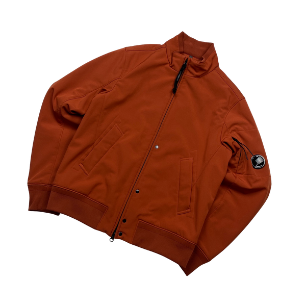 CP Company Burnt Orange Soft Shell Lens Viewer Jacket - Medium