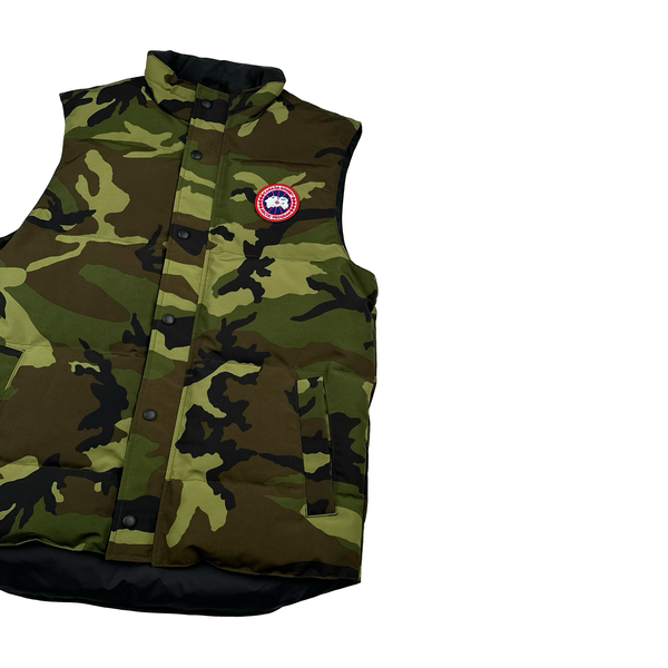 Canada Goose Green/Khaki Down Camo Gilet Vest - Large