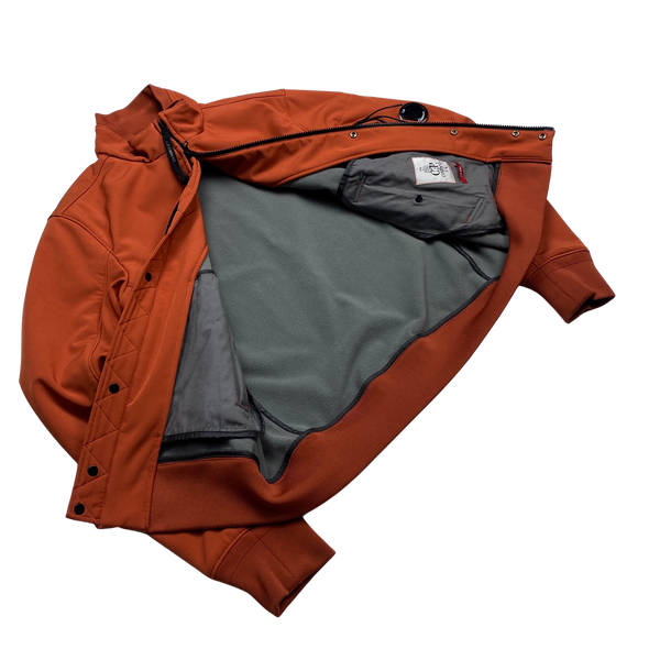 CP Company Burnt Orange Soft Shell Lens Viewer Jacket - Medium