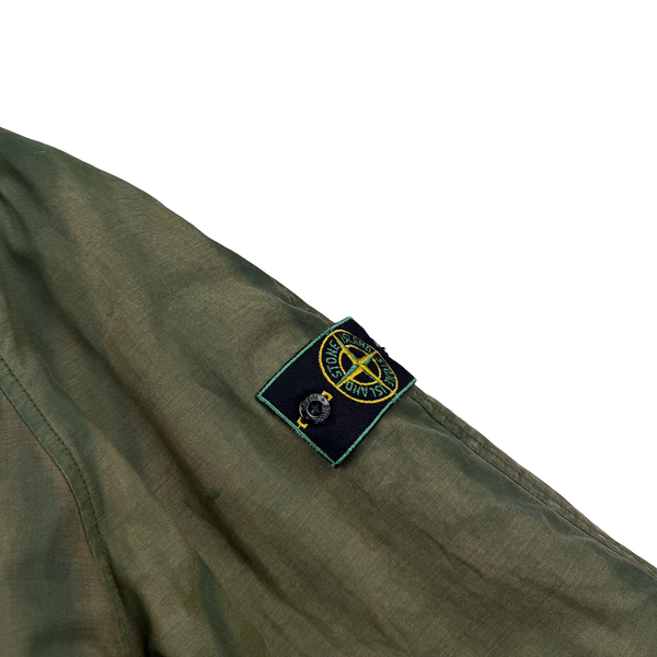 Stone Island 1990s Vintage Green Raso Gommato Dutch Rope Jacket - XL
