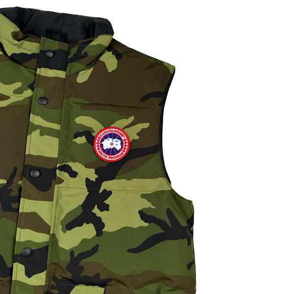 Canada Goose Green/Khaki Down Camo Gilet Vest - Large