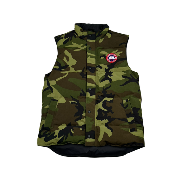 Canada Goose Green/Khaki Down Camo Gilet Vest - Large