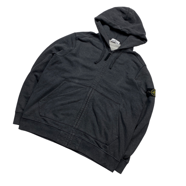 Stone Island Dark Grey Zipped Hoodie - XXL