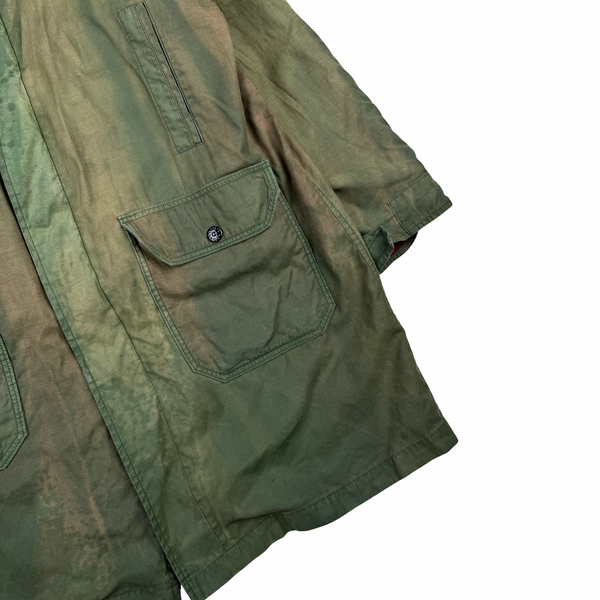 Stone Island 1990s Vintage Green Raso Gommato Dutch Rope Jacket - XL