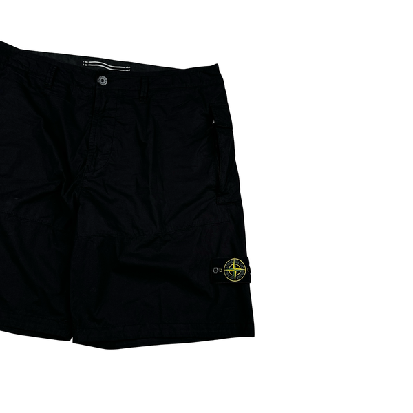 Stone Island 2024 Black Cotton SL Cargo Shorts - 36"
