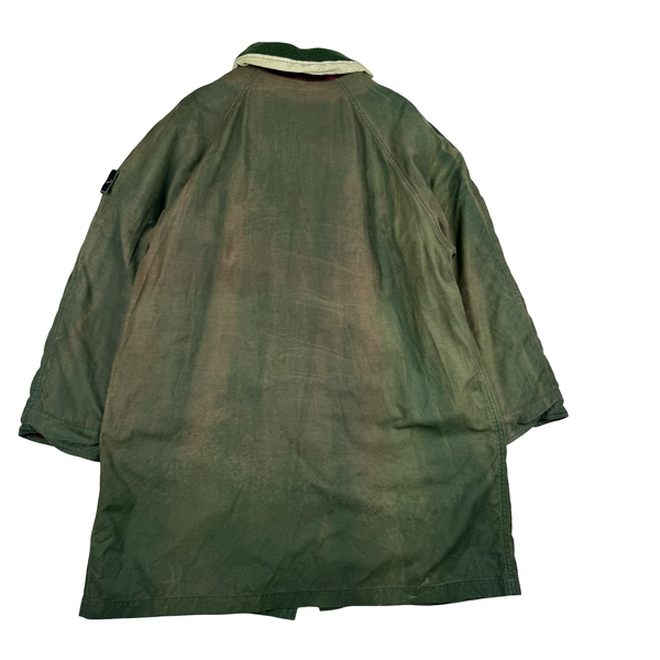 Stone Island 1990s Vintage Green Raso Gommato Dutch Rope Jacket - XL