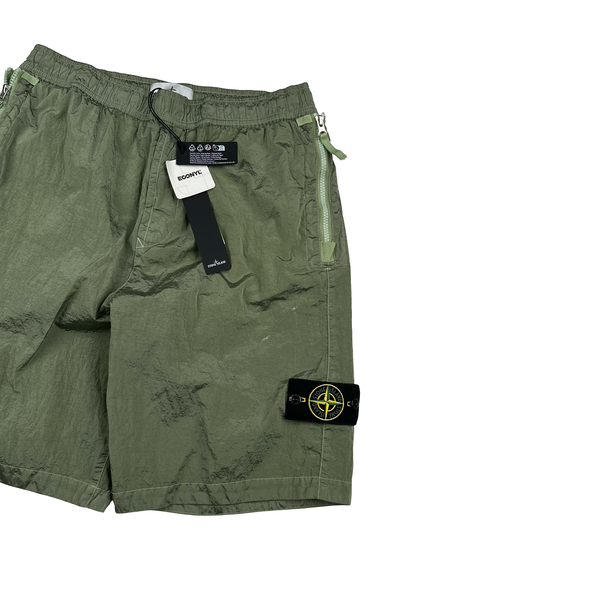 Stone Island 2023 Green Nylon Metal Econyl Shorts - 31"