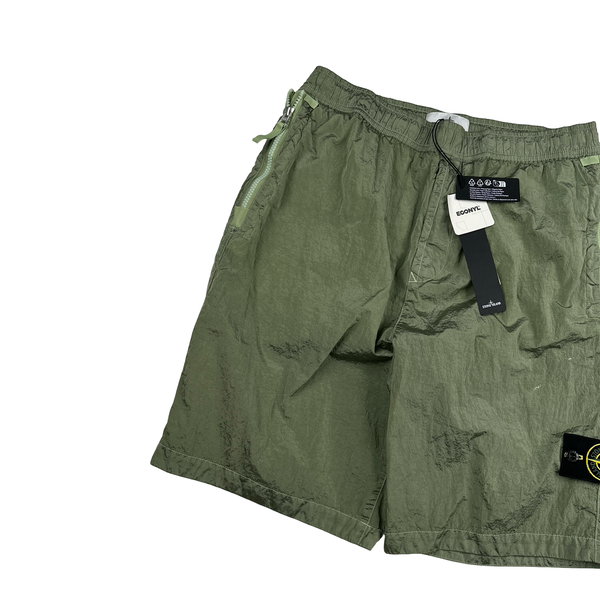 Stone Island 2023 Green Nylon Metal Econyl Shorts - 31"