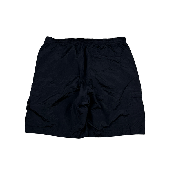 Stone Island 2022 Navy Nylon Metal Loose Fit Cargo Shorts - 40"