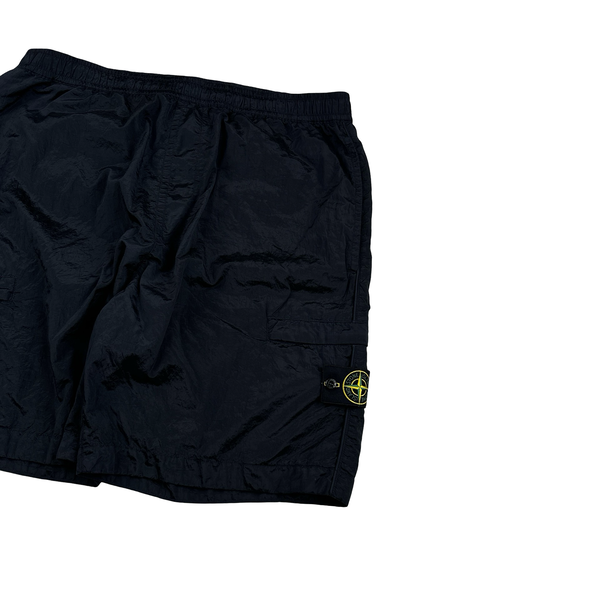 Stone Island 2022 Navy Nylon Metal Loose Fit Cargo Shorts - 40"