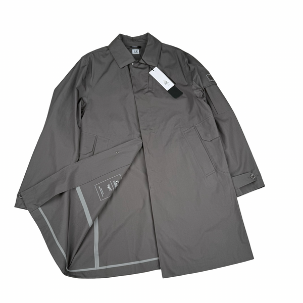 CP Company Grey Metropolis Series Hydro-Stop Tela Long Button Rain Jacket - Large