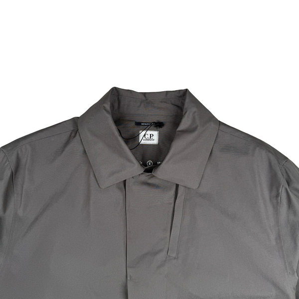 CP Company Grey Metropolis Series Hydro-Stop Tela Long Button Rain Jacket - Large