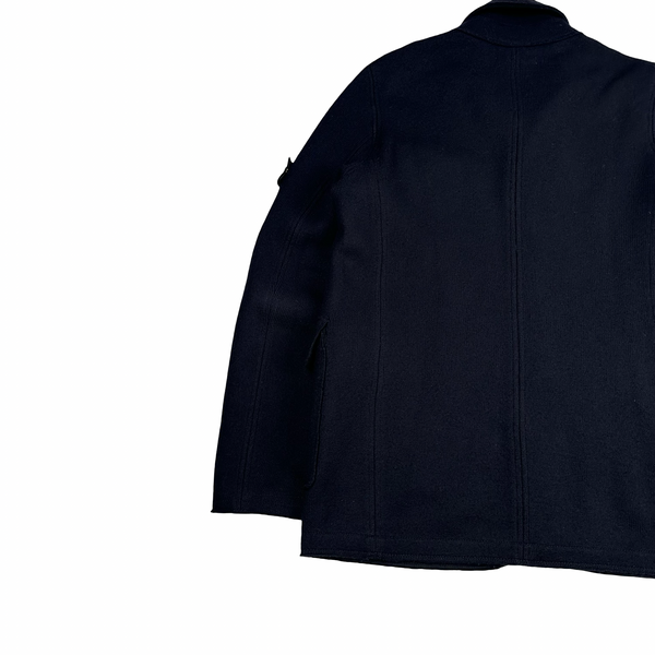 Stone Island 2011 Navy Wool Knitted Heavyweight Jacket - Medium