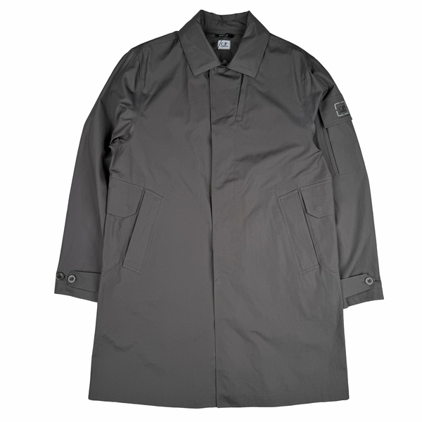 CP Company Grey Metropolis Series Hydro-Stop Tela Long Button Rain Jacket - Large