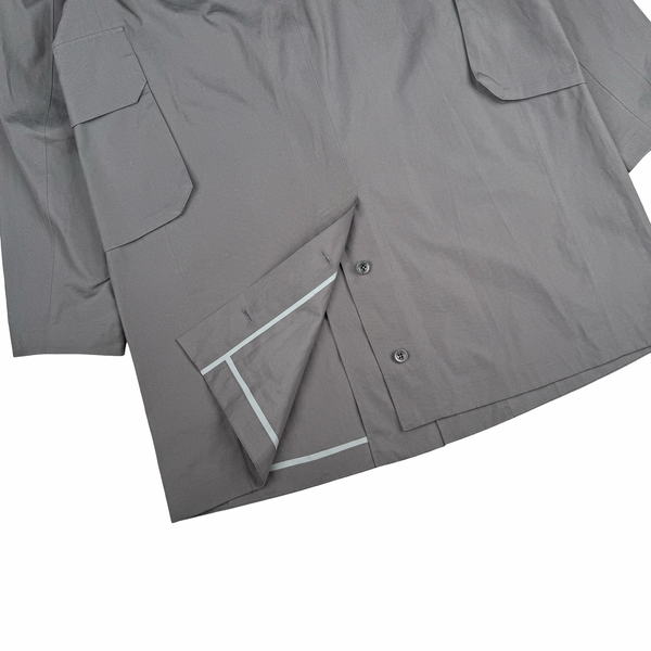 CP Company Grey Metropolis Series Hydro-Stop Tela Long Button Rain Jacket - Large