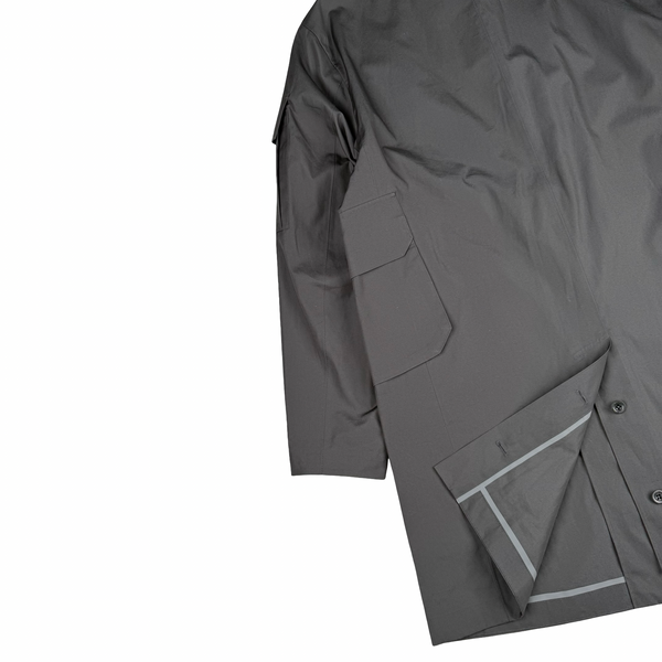 CP Company Grey Metropolis Series Hydro-Stop Tela Long Button Rain Jacket - Large