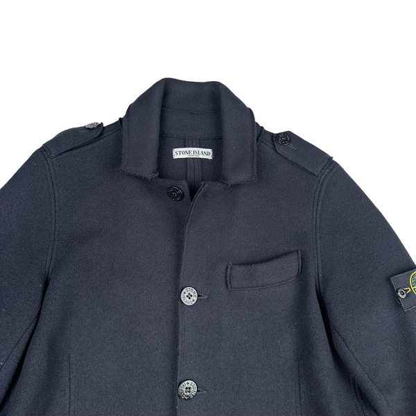 Stone Island 2011 Navy Wool Knitted Heavyweight Jacket - Medium