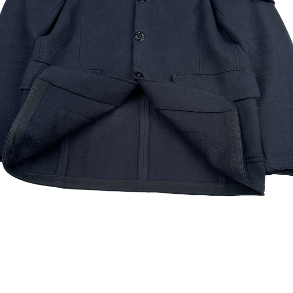 Stone Island 2011 Navy Wool Knitted Heavyweight Jacket - Medium