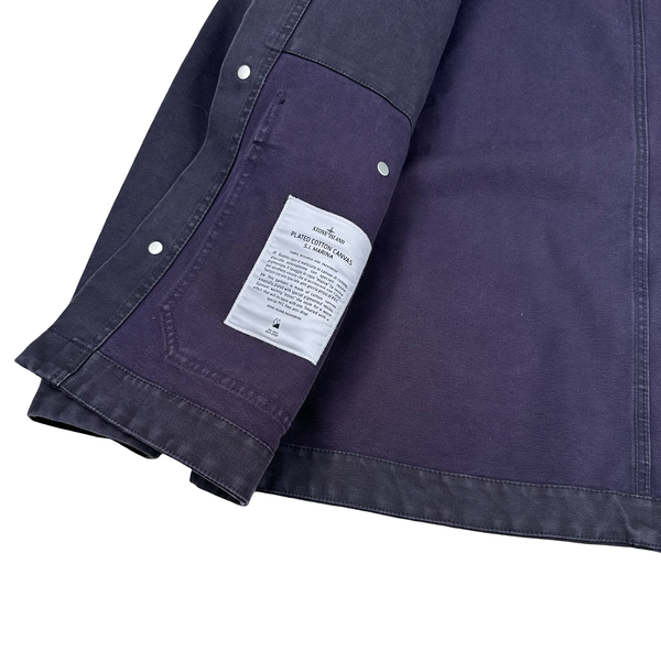Stone Island Plated Cotton Canvas Marina Spellout Jacket - Small
