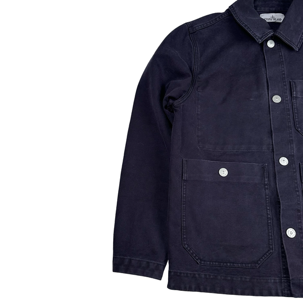 Stone Island Plated Cotton Canvas Marina Spellout Jacket - Small