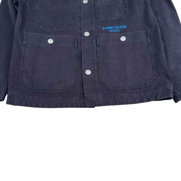 Stone Island Plated Cotton Canvas Marina Spellout Jacket - Small
