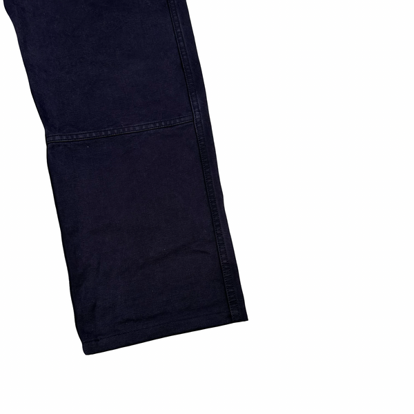 Stone Island Plated Cotton Canvas Marina Spellout Trousers - 28"