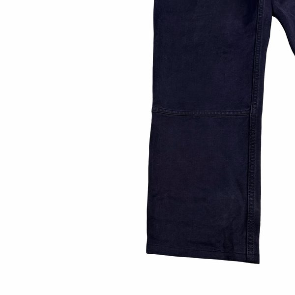 Stone Island Plated Cotton Canvas Marina Spellout Trousers - 28"