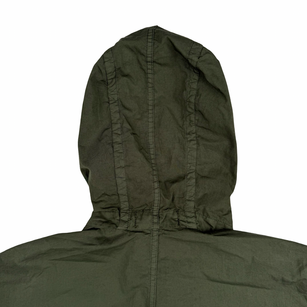 Stone Island 2020 Khaki Green Lightweight Polycotton Hooded Jacket Overshirt - Medium