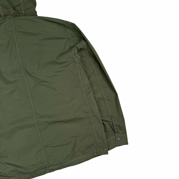 Stone Island 2020 Khaki Green Lightweight Polycotton Hooded Jacket Overshirt - Medium