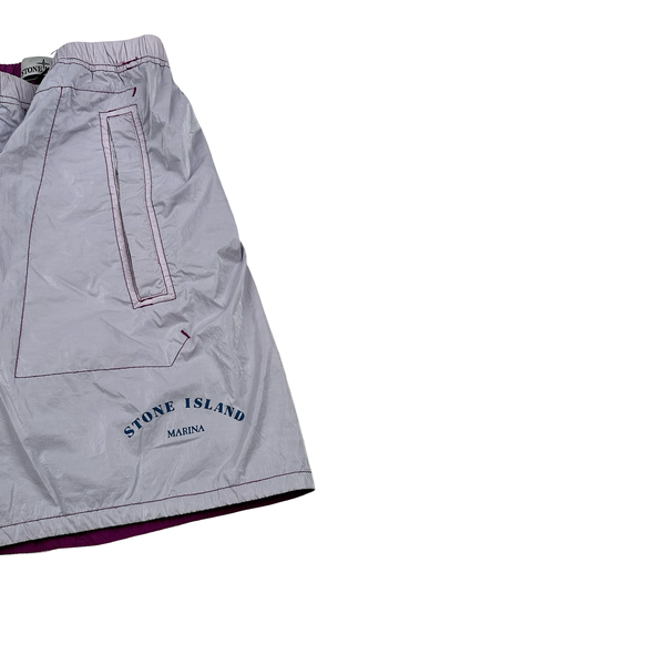 Stone Island 2022 Purple Prismatico Ripstop Reflective Marina Shorts - 30"