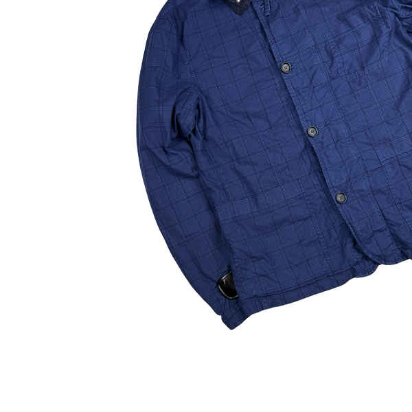 CP Company Jaeger - LeCoultre Blue check/Navy Reversable Goggle Watch Finder Cotton Blend Jacket - Large